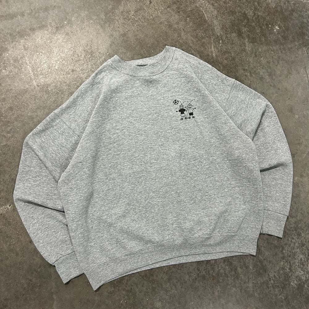 Fruit of the Loom Best Vintage Soccer Mom Graphic Crewneck Sweatshirt Gray XXL